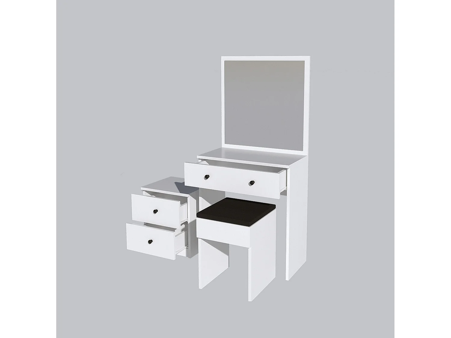 Ensemble coiffeuse, tabouret et table de chevet Katherine Blanc