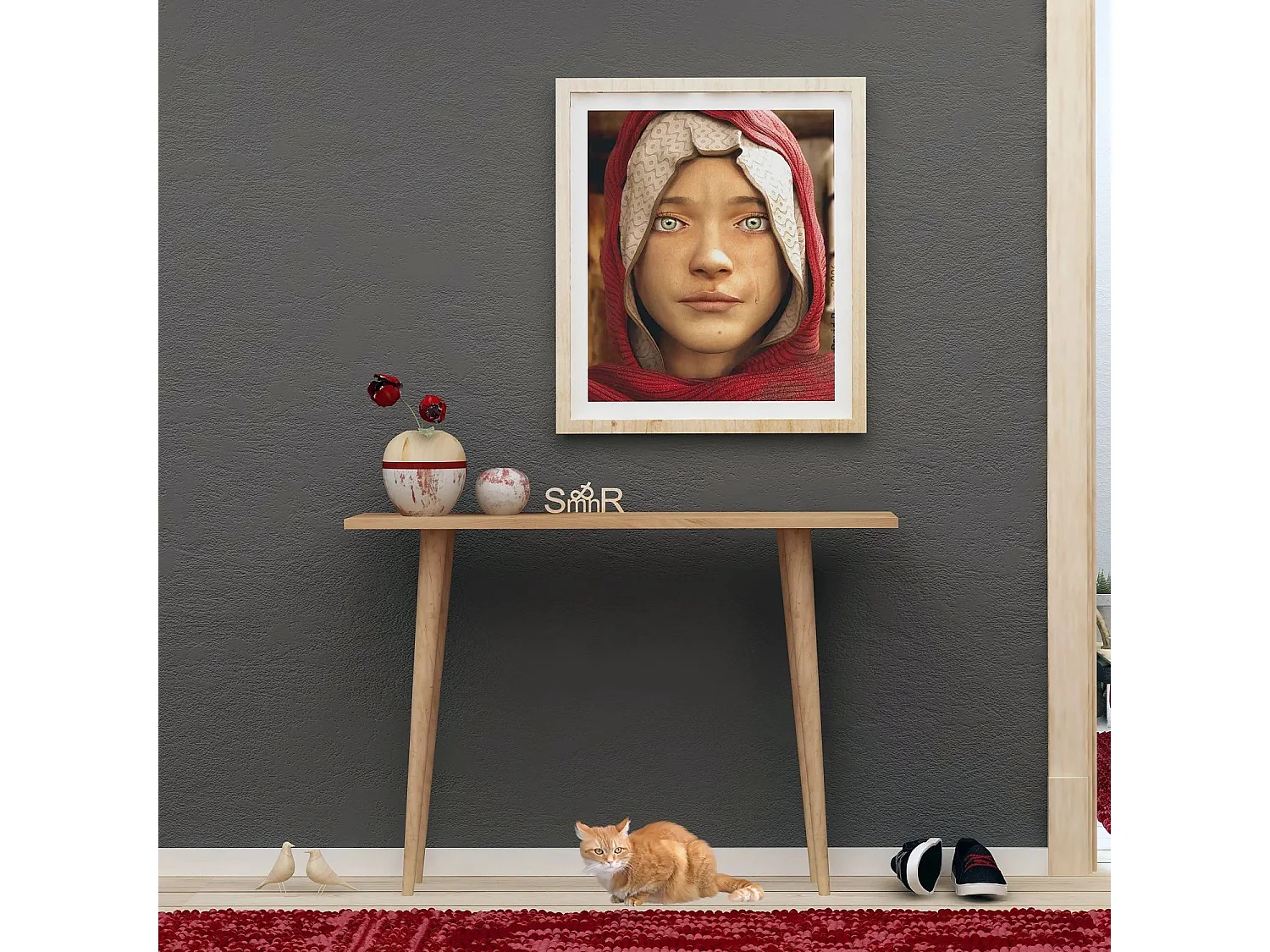 Aparador – 100 cm de largura, 74 cm de altura, 30 cm de profundidade – Carvalho – Melamina