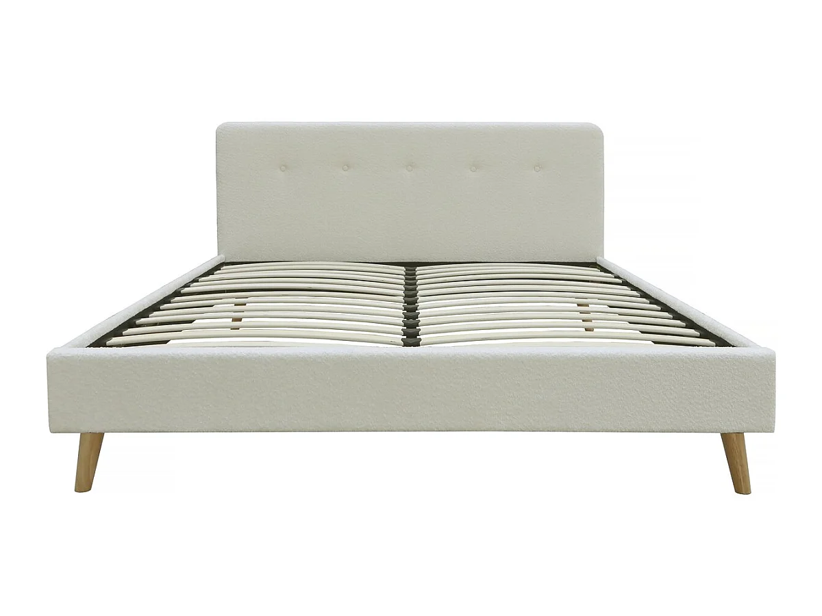 Letto in tessuto riccio "Nemo" 140x190 - Crema