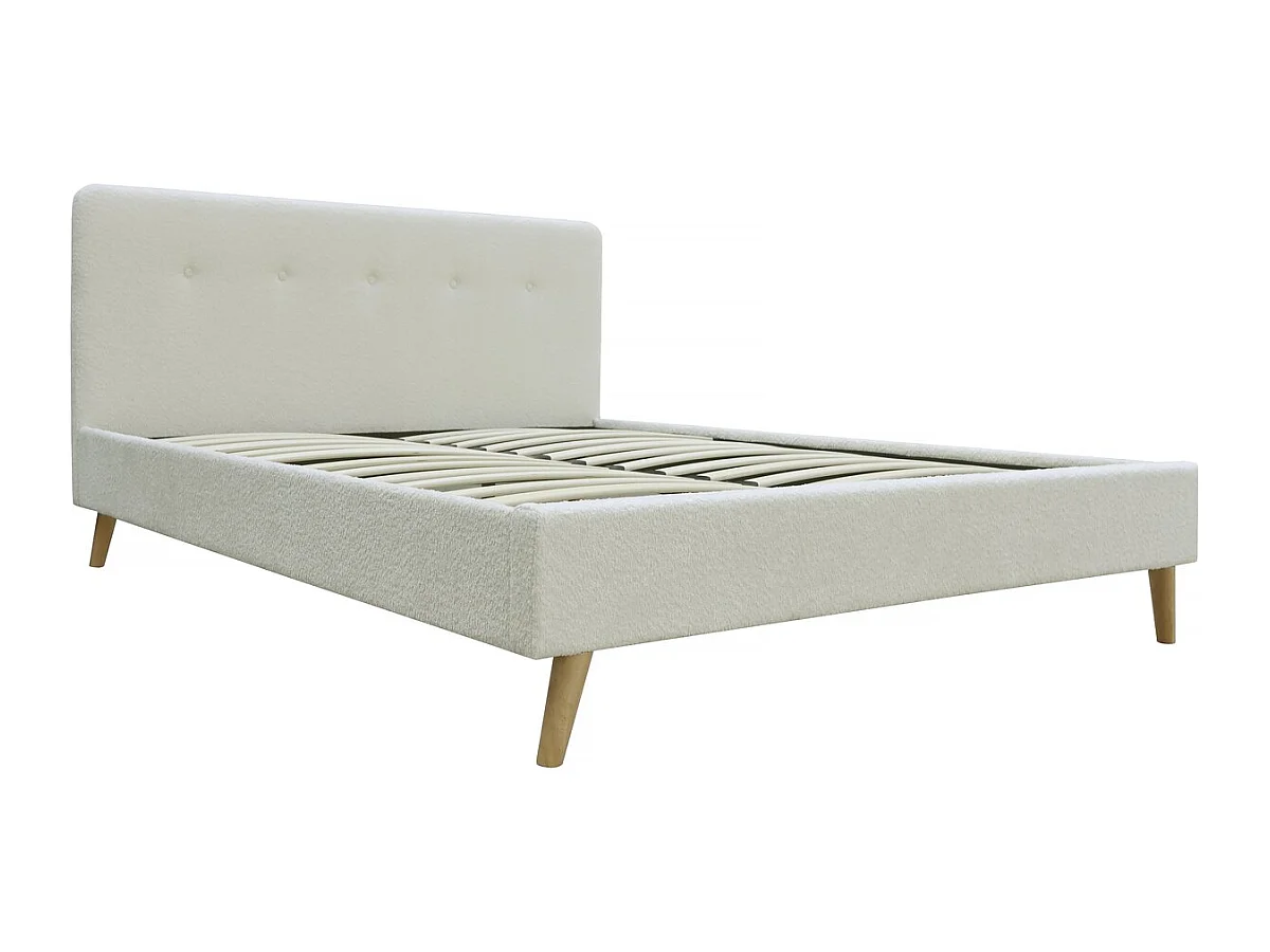 Lit tissu bouclette "Nemo" 140x190 - Crème