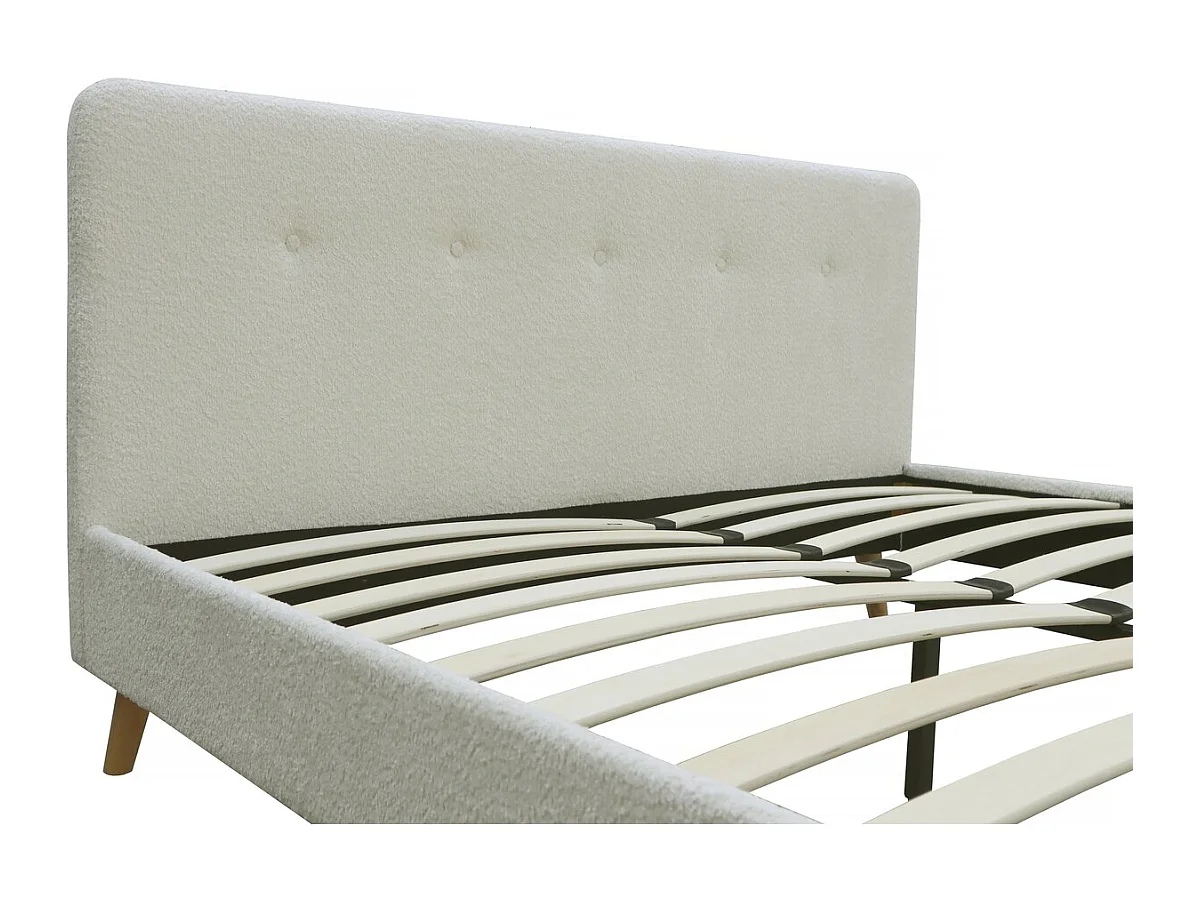 Lit tissu bouclette "Nemo" 140x190 - Crème