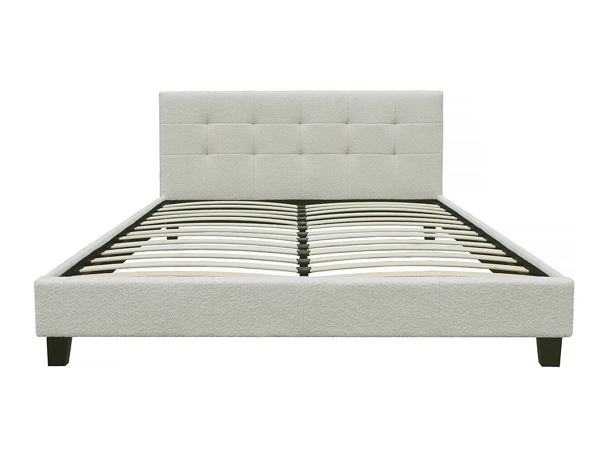 Lit tissu bouclette "Julia" 140x190cm - Crème