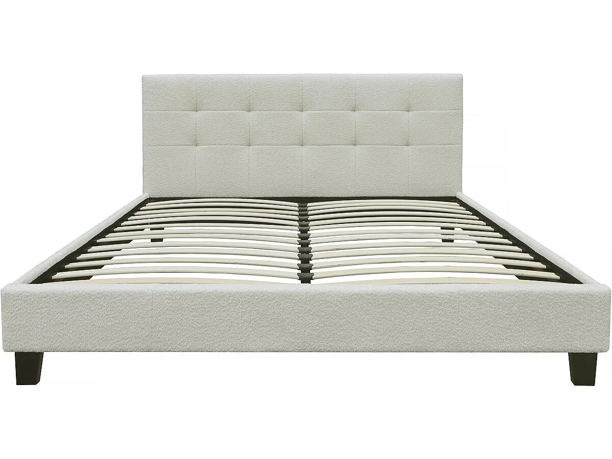 Lit tissu bouclette "Julia" 140x190cm - Crème