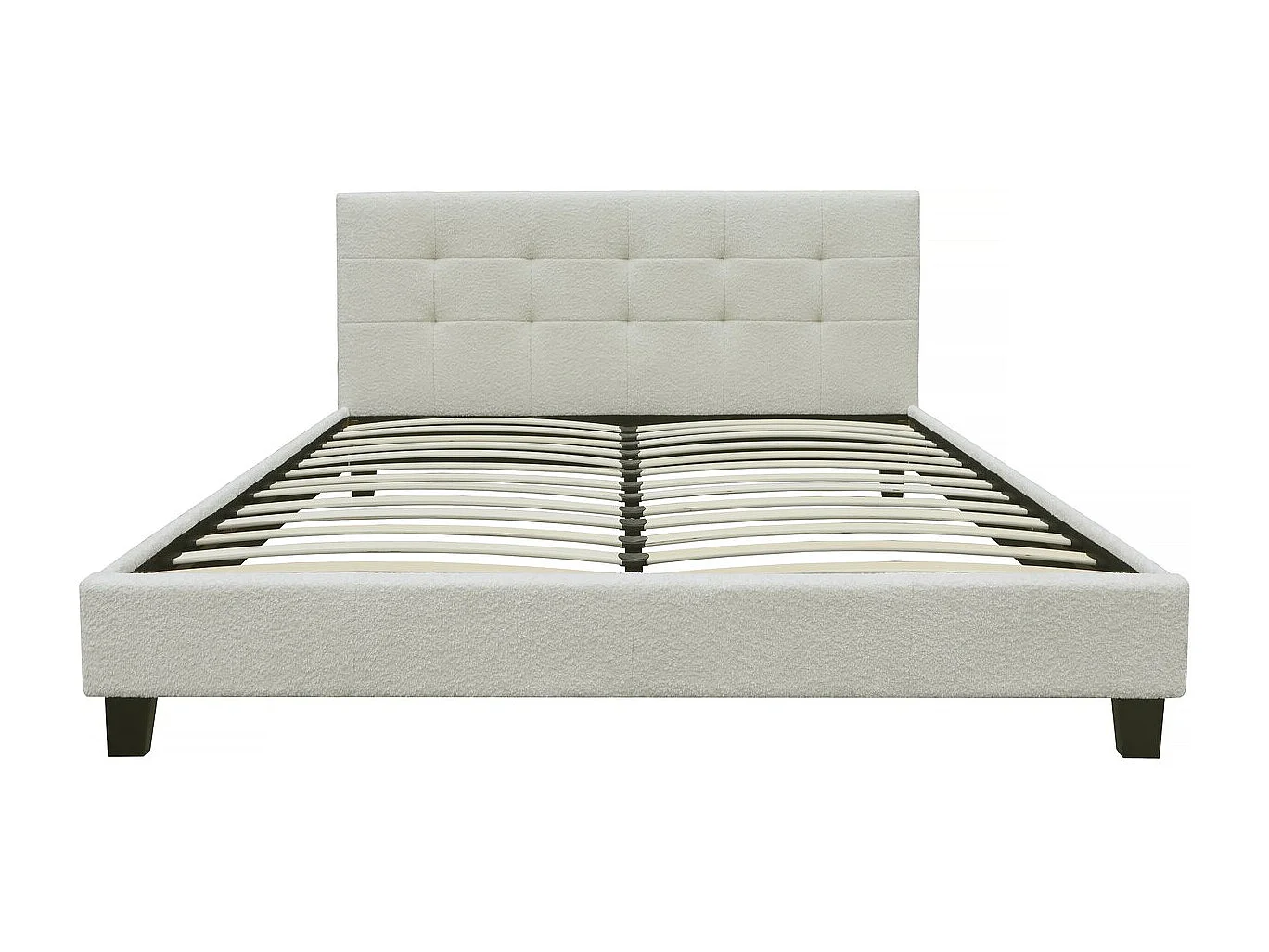 Lit tissu bouclette "Julia" 140x190cm - Crème