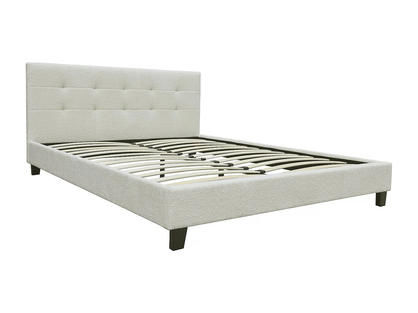 Lit tissu bouclette "Julia" 140x190cm - Crème