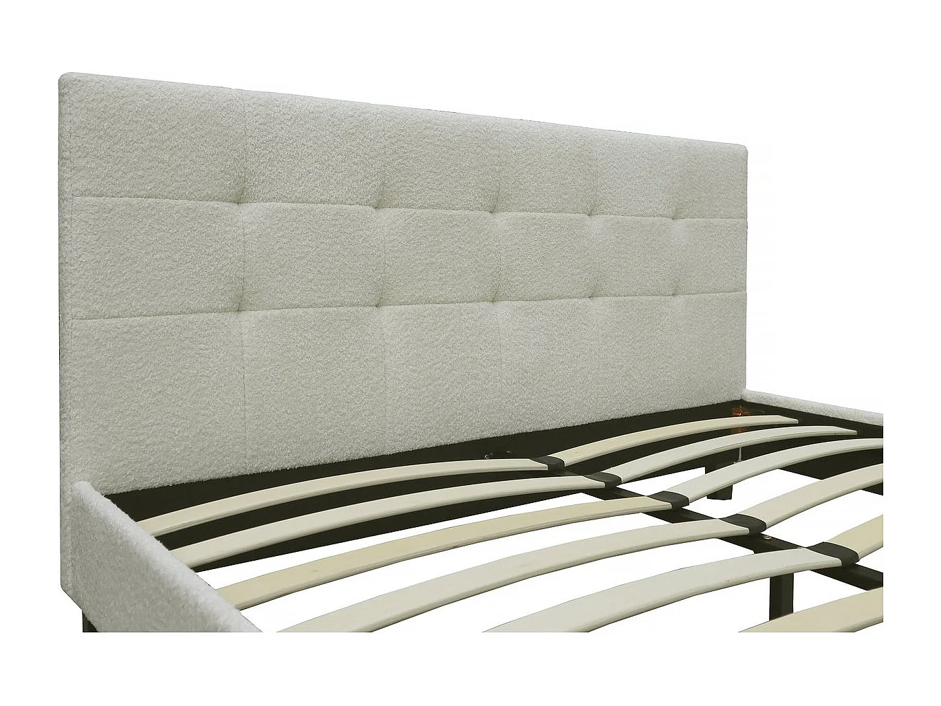 Lit tissu bouclette "Julia" 140x190cm - Crème