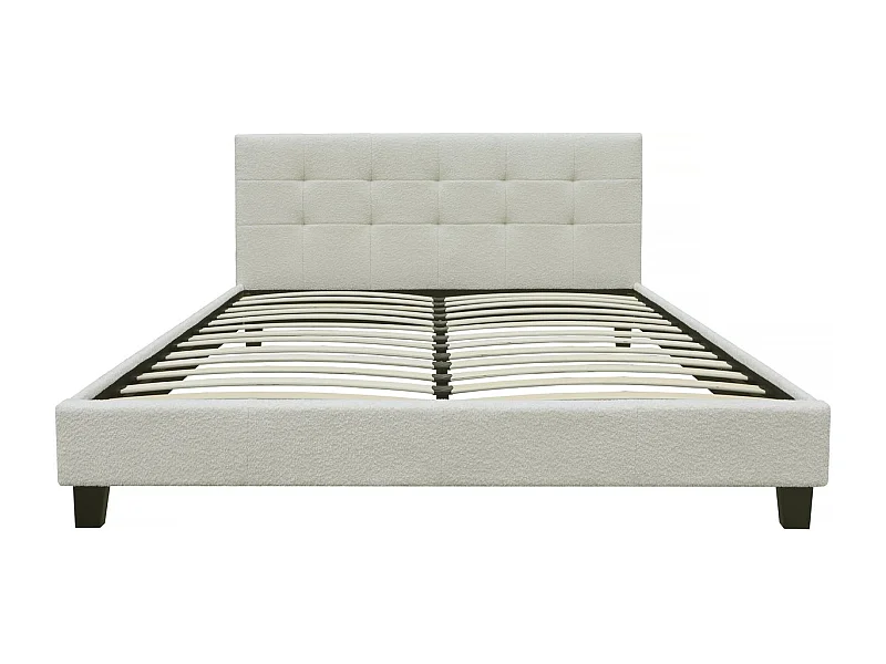 Lit tissu bouclette "Julia" 140x190cm - Crème