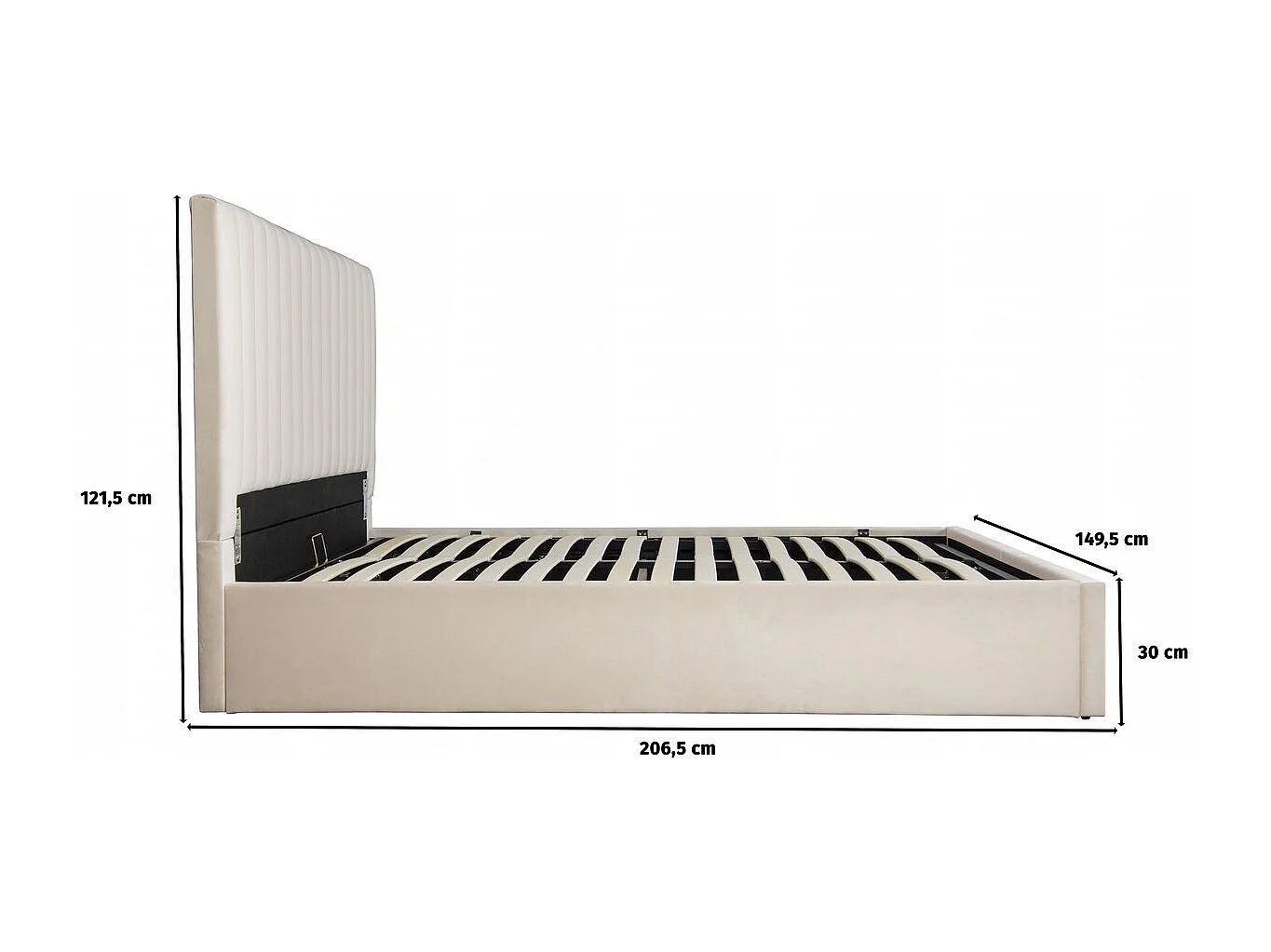 Lit avec coffre "Mia" - 140 x 190 cm - Beige