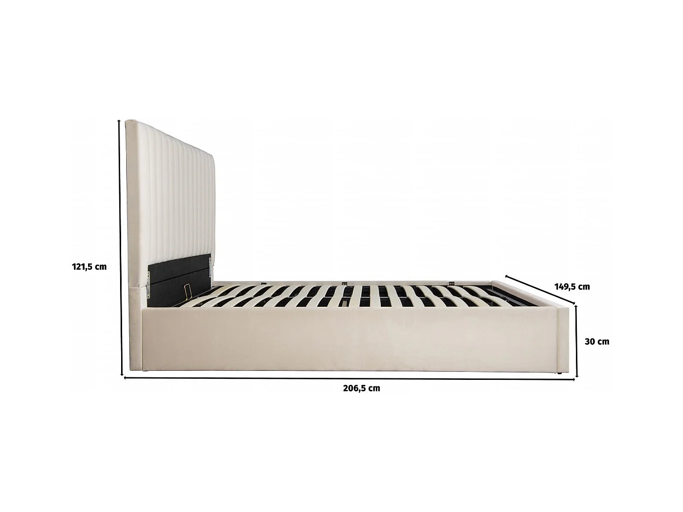 Lit avec coffre "Mia" - 140 x 190 cm - Beige