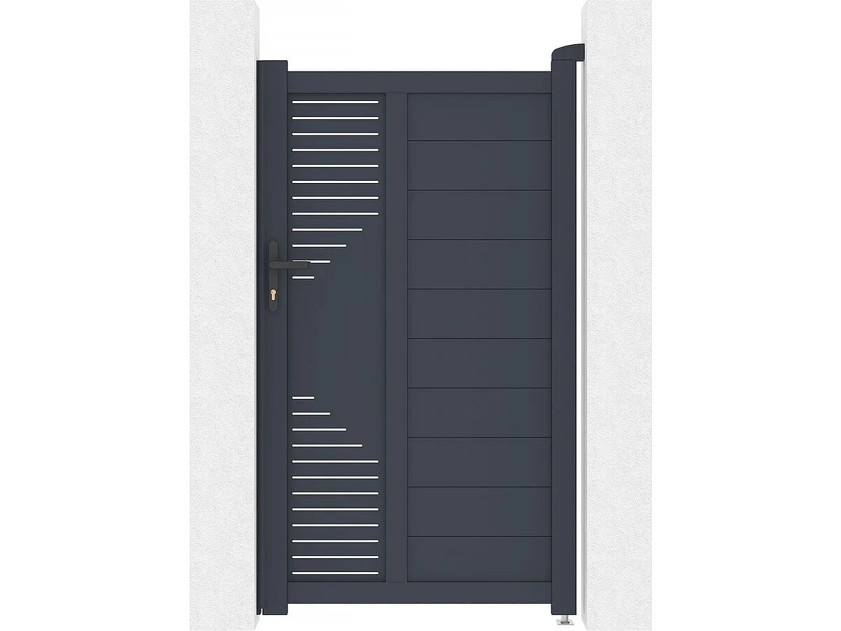 Aluminium "Jean" tuinhek - 100 x 173 cm - Antraciet, modern en duurzaam ontwerp voor uw tuin