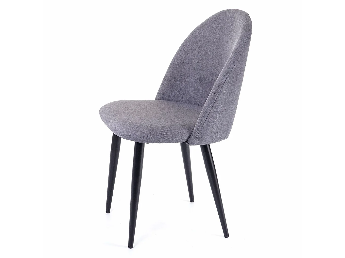 4x chaises de salle à manger cuisine, tissu / textile gris foncé pieds en métal 04_0000579