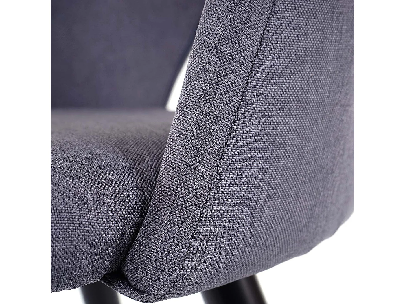 4x chaises de salle à manger cuisine, tissu / textile gris foncé pieds en métal 04_0000579