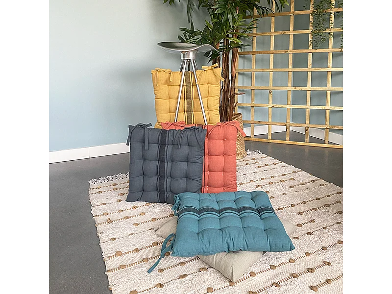 Cuscino per sedia in cotone modello Kila. Terracotta