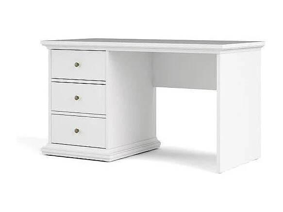 Bureau 3 tiroirs blanc L130 cm - SOFIA