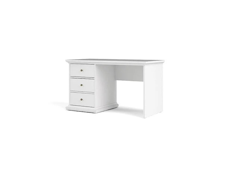 Bureau 3 tiroirs blanc L130 cm - SOFIA