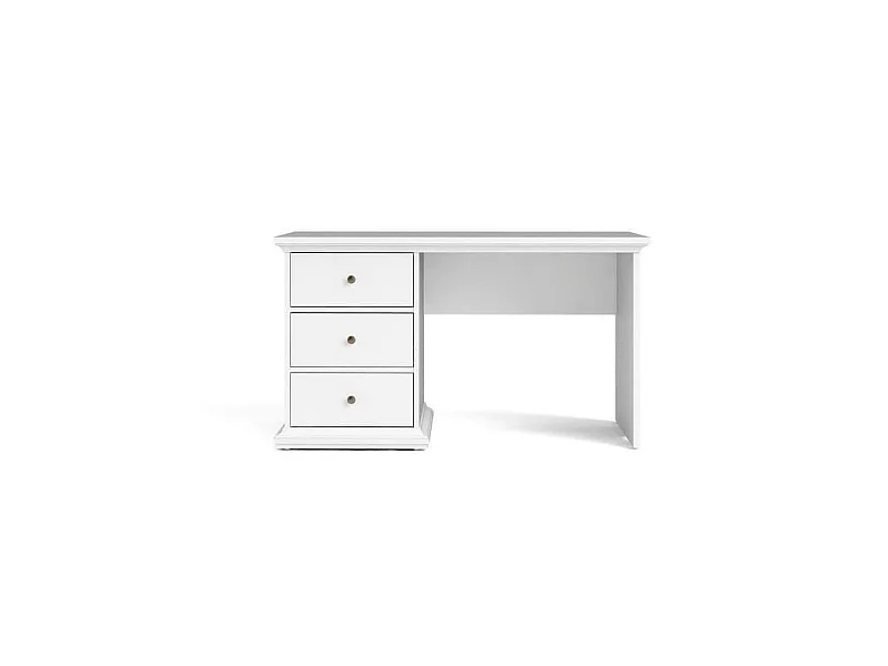 Bureau 3 tiroirs blanc L130 cm - SOFIA