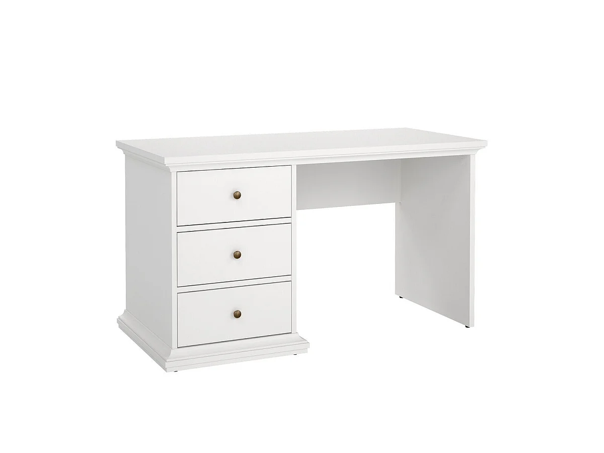 Bureau 3 tiroirs blanc L130 cm - SOFIA