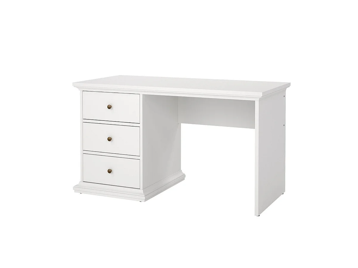Bureau 3 tiroirs blanc L130 cm - SOFIA
