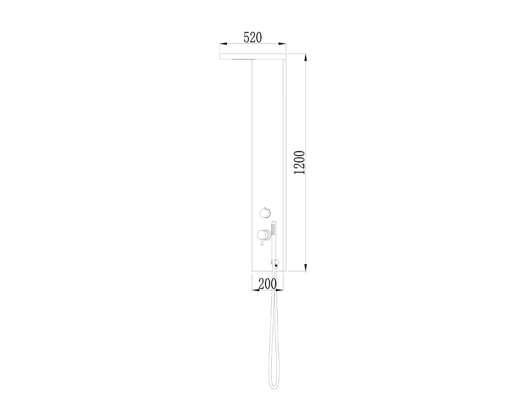 Essekadra panel de ducha negro Essebagno