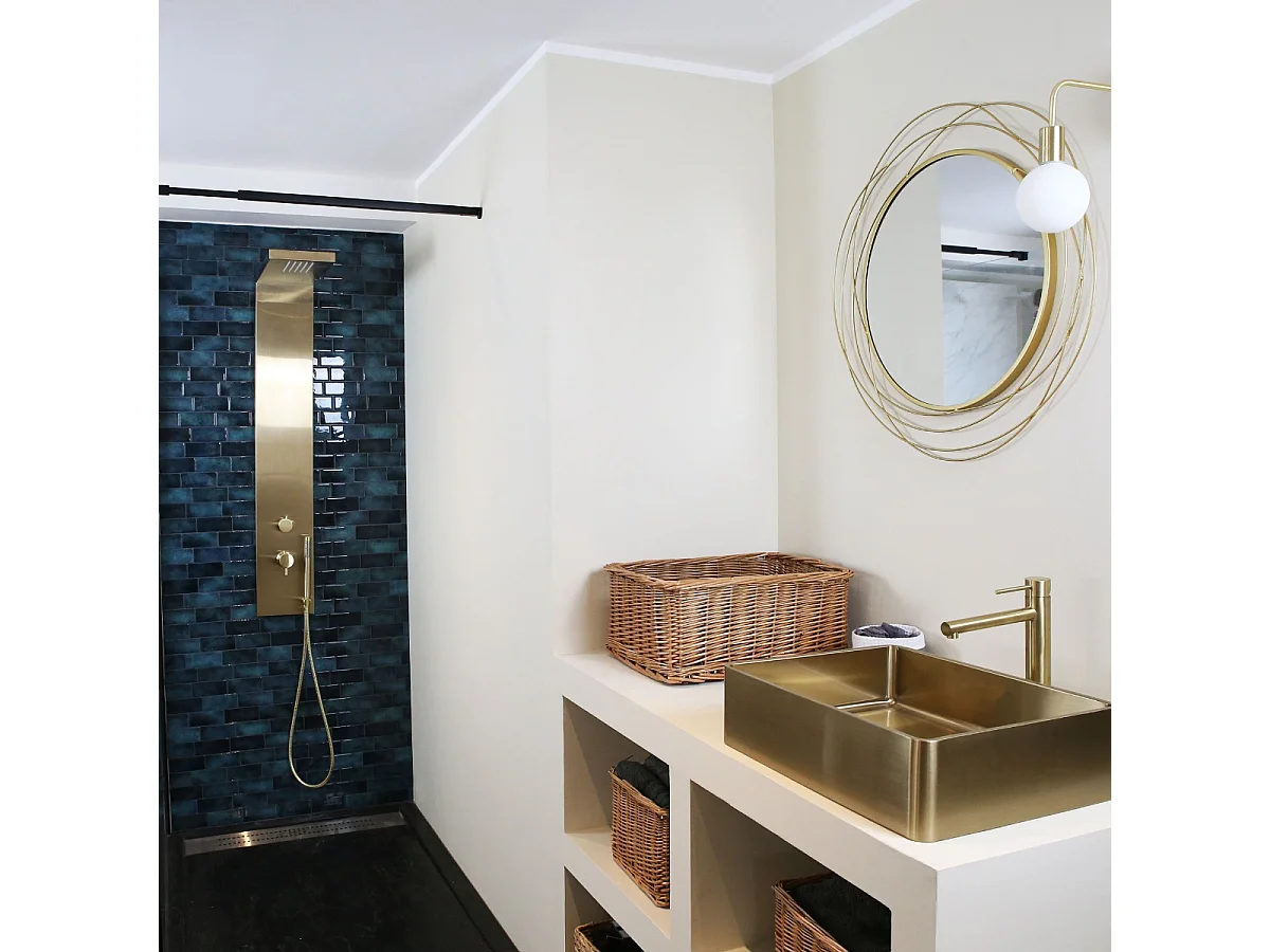 Essekadra pannello doccia oro spazzolato Essebagno