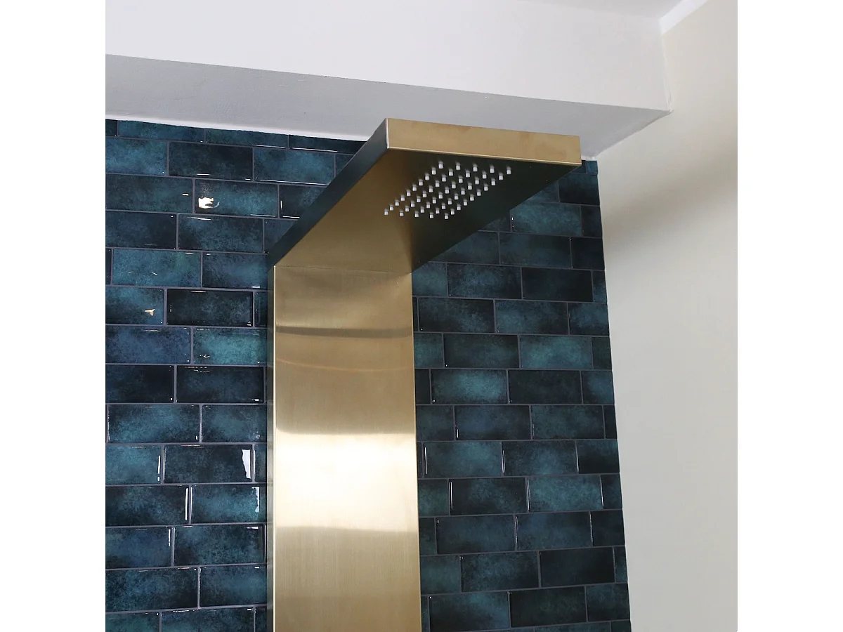 Essekadra mechaniczna płyta prysznicowa szczotkowanego złota - Essebagno