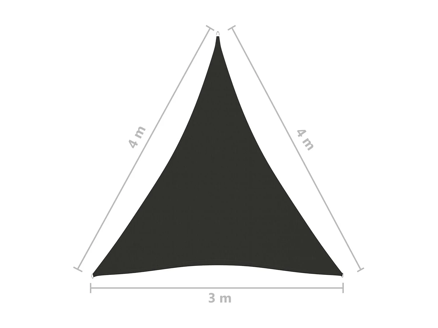 Vela de sombra parasol triangular tela Oxford 3 x 4 x 4 m antracita 02_0009834