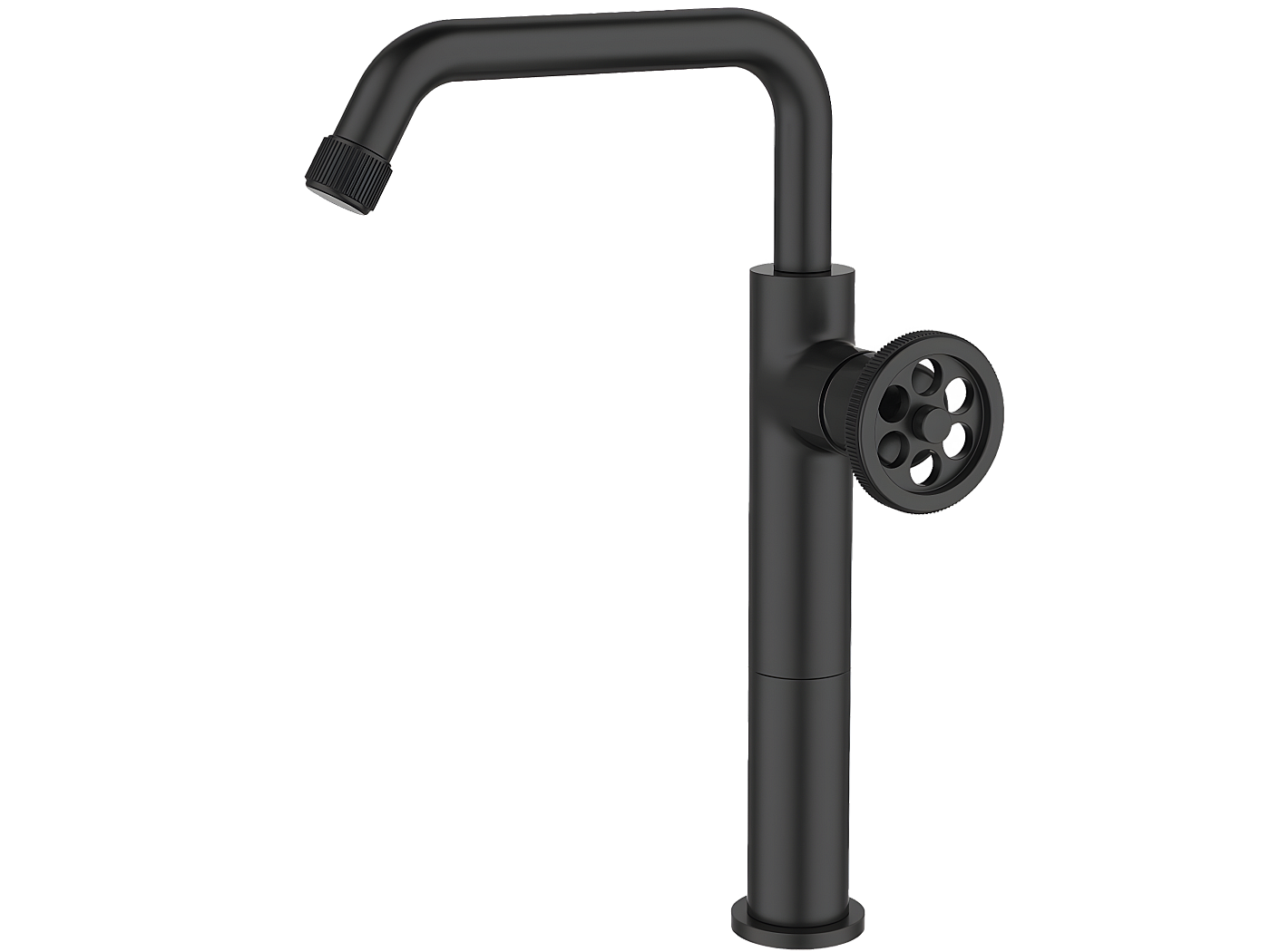 Essebagno Indus Waschbeckenmischer Hoch – Schwarz Mit Rotem Griff – Mit Pop-Up-Ablauf & Einfacher Montage