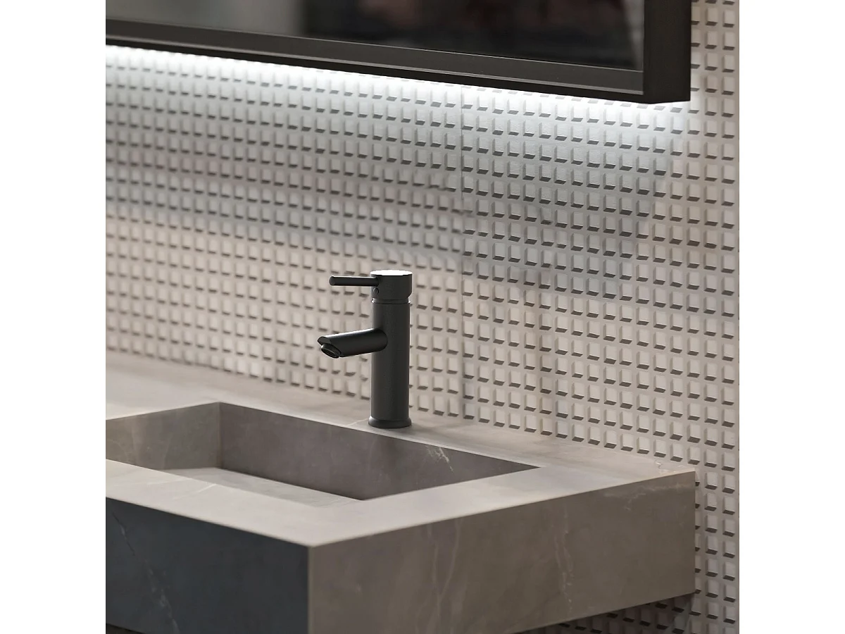 Deco mitigeur lavabo bas noir - Essebagno