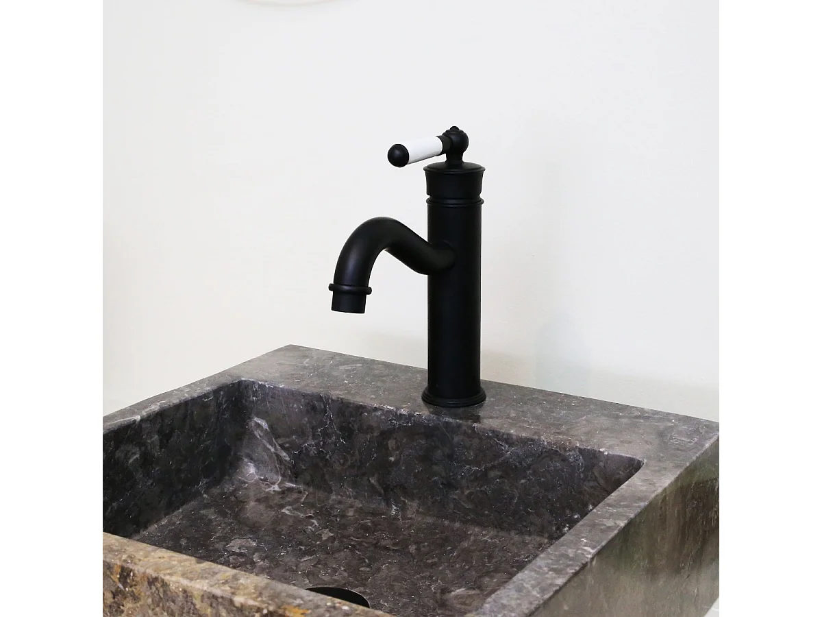 Leeds mitigeur lavabo bas noir - Essebagno