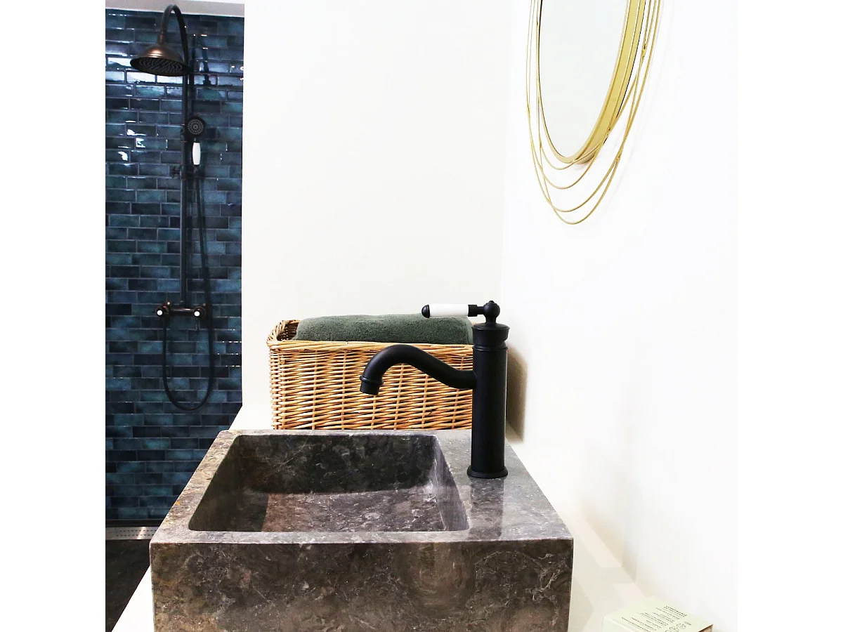 Leeds mitigeur lavabo bas noir - Essebagno