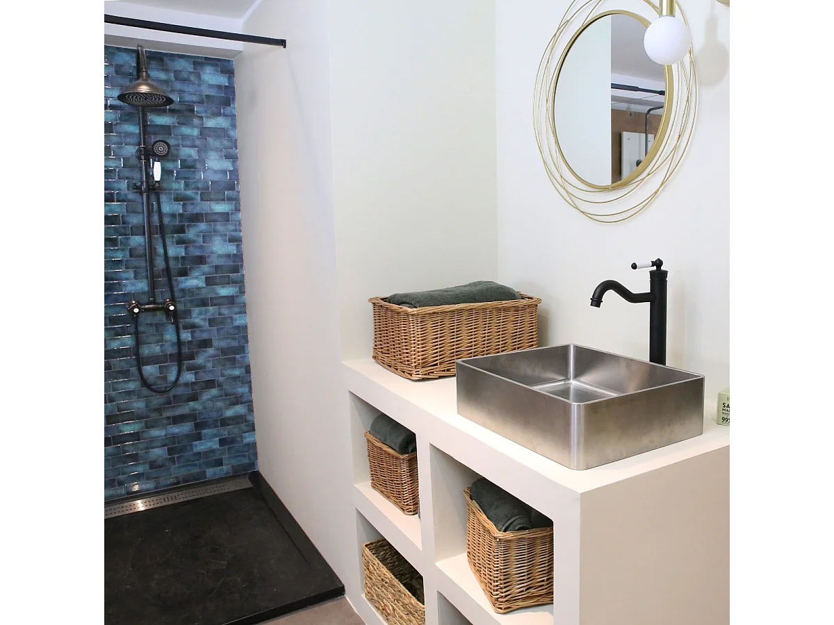 Leeds mitigeur lavabo haut noir - Essebagno