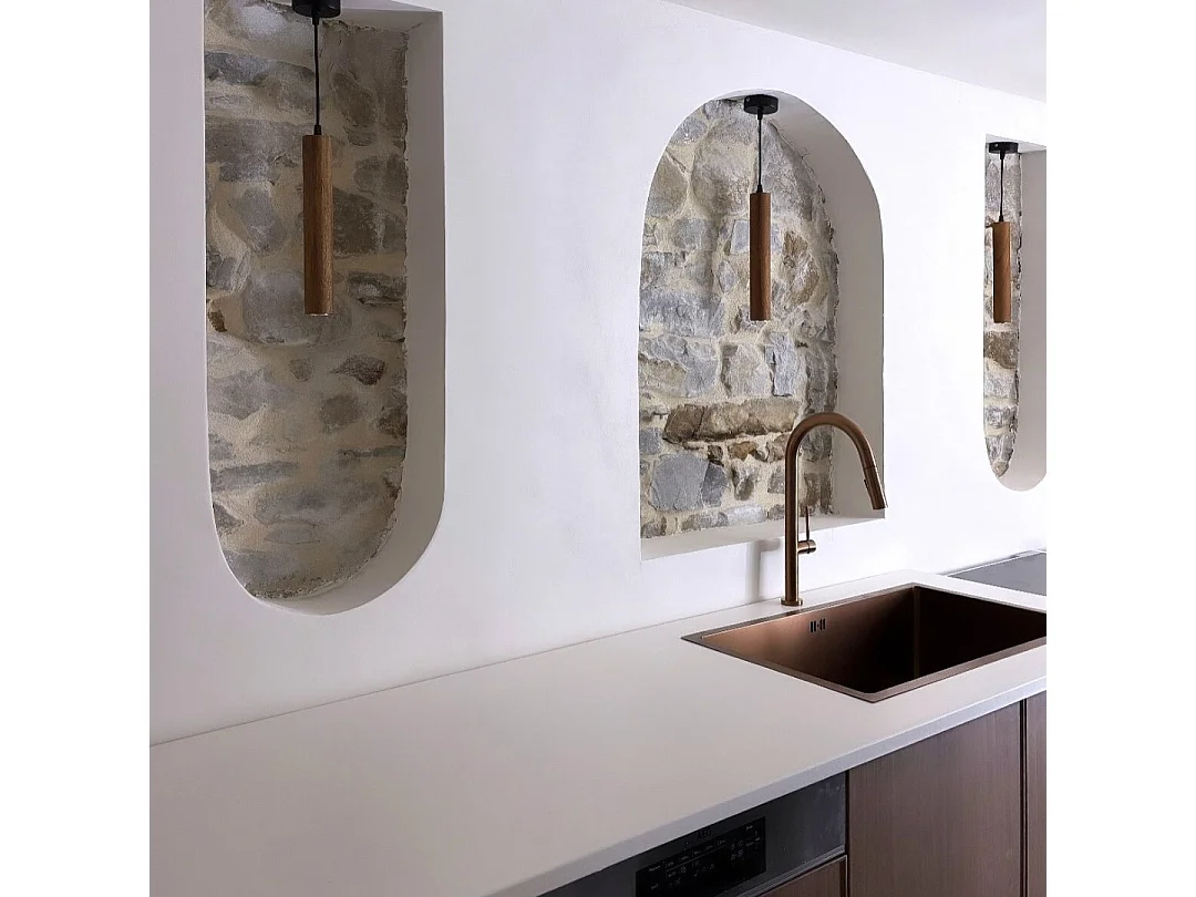 Portofino mitigeur évier à douchette extractible cuivre brossé - Essebagno