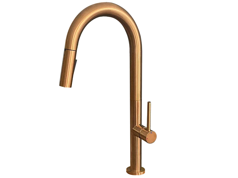 Portofino Misturadora de lavatório com chuveiro de mão extraível em cobre escovado Essebagno