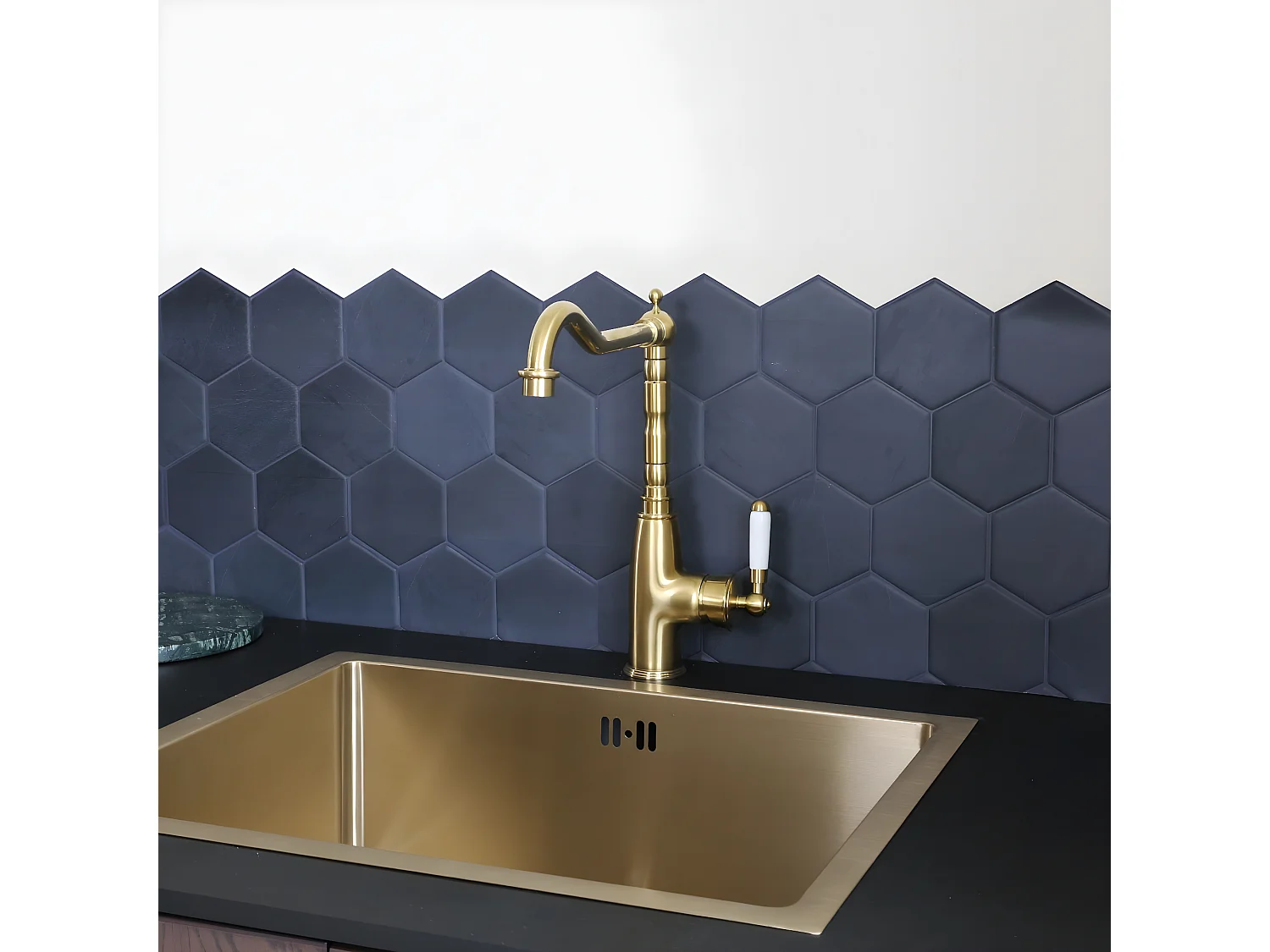 Leeds mitigeur évier or brossé - Essebagno