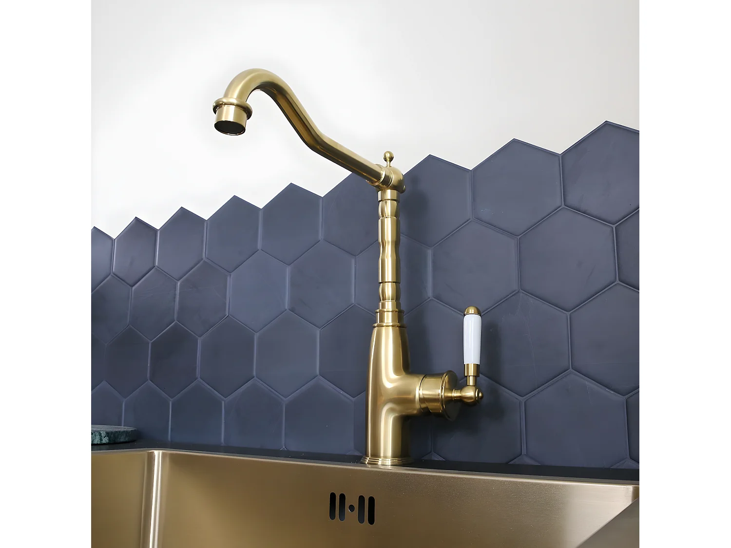 Leeds mitigeur évier or brossé - Essebagno