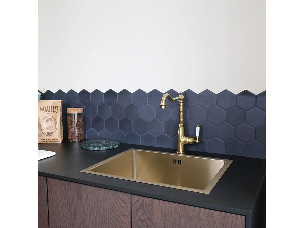 Leeds Spültischmischer gebürstetes Gold Essebagno