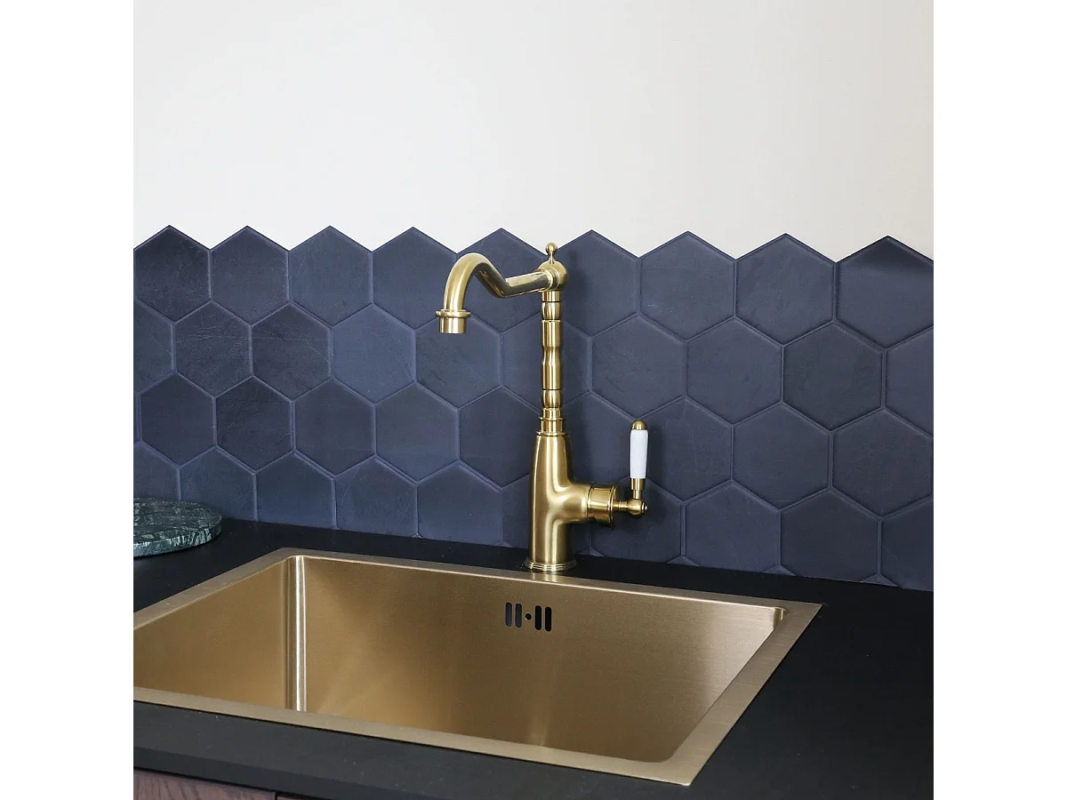 Leeds Spültischmischer gebürstetes Gold Essebagno