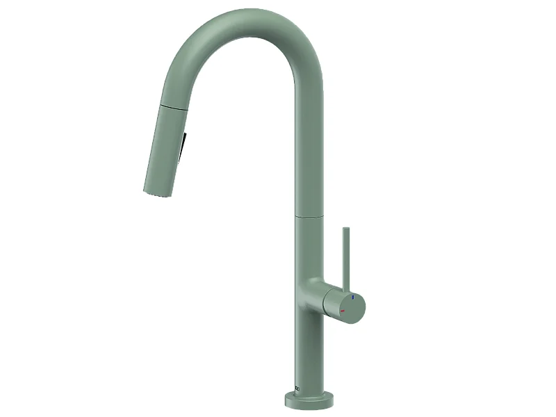 Portofino Misturadora de lavatório com chuveiro de mão cinzento-verde Essebagno