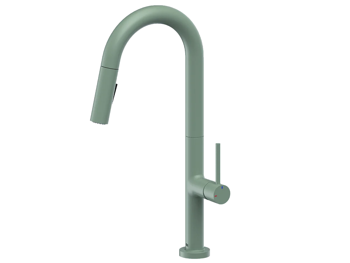 Portofino mitigeur évier à douchette extractible gris vert - Essebagno