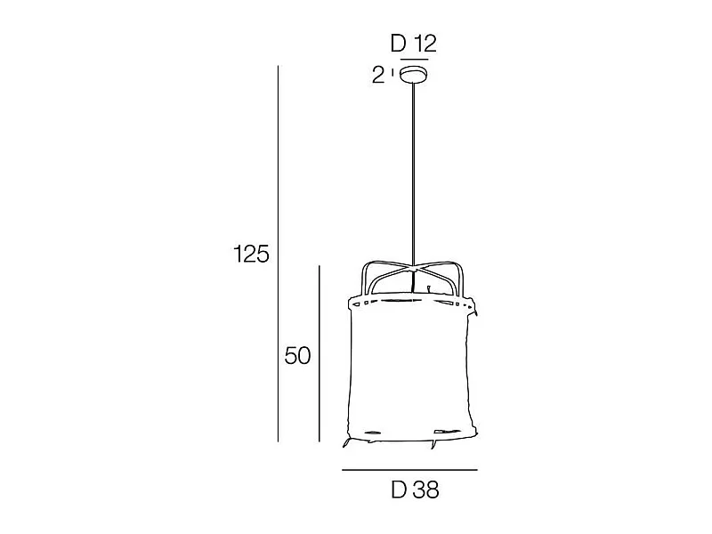 Suspension Hikari - Tissu et bambou - Lanterne - E27 - Ø35 cm - Noir