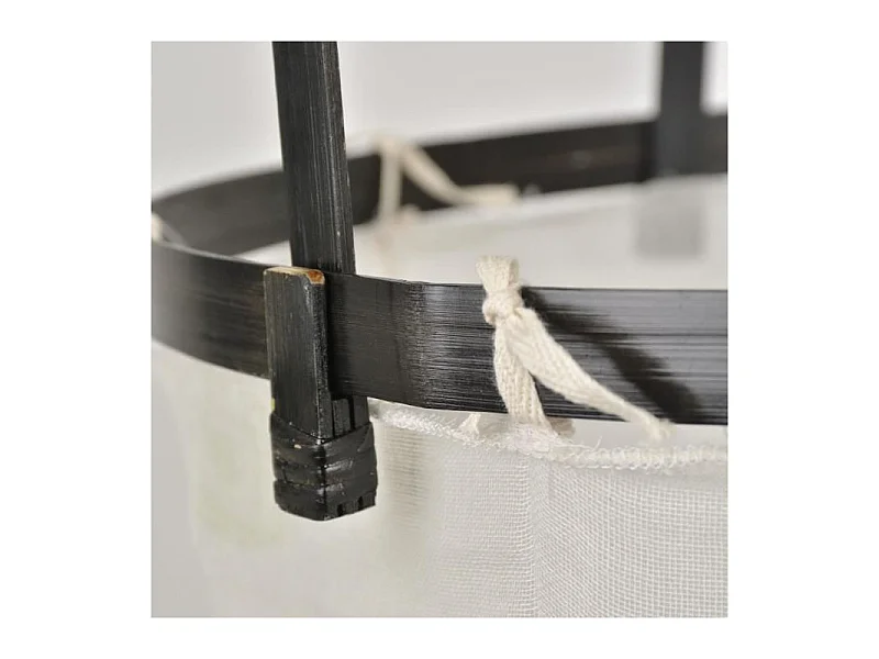 Suspension Hikari - Tissu et bambou - Lanterne - E27 - Ø35 cm - Noir