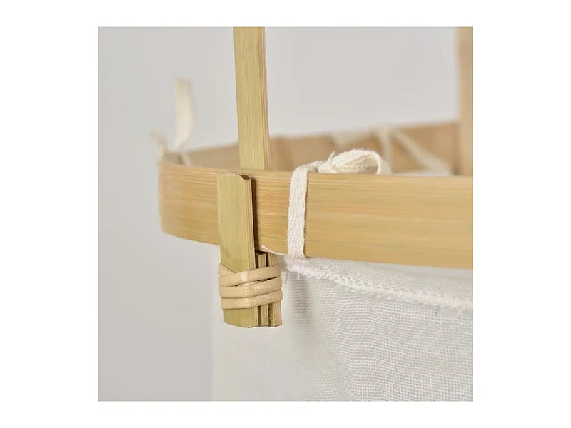 Suspension Hikari - Tissu et bambou - Lanterne - E27 - Ø35 cm - Naturel