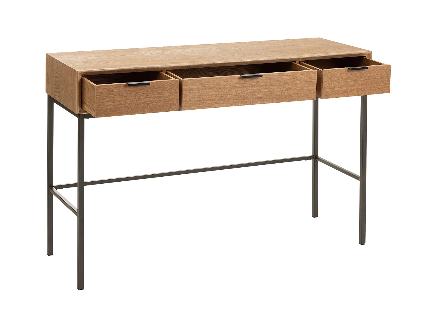 Consola de madera natural 3 cajones Amel L 120 cm