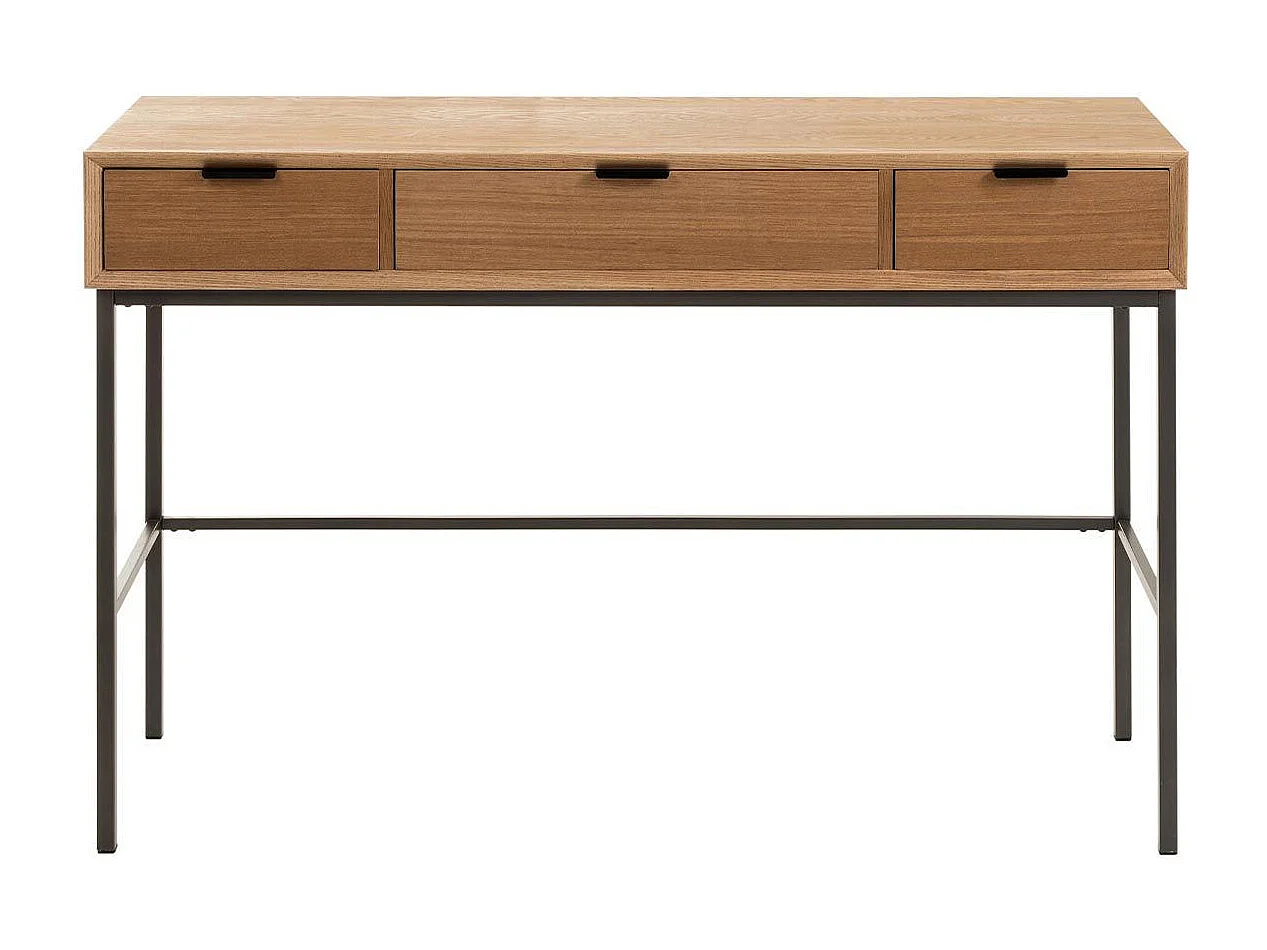 Consola de madera natural 3 cajones Amel L 120 cm