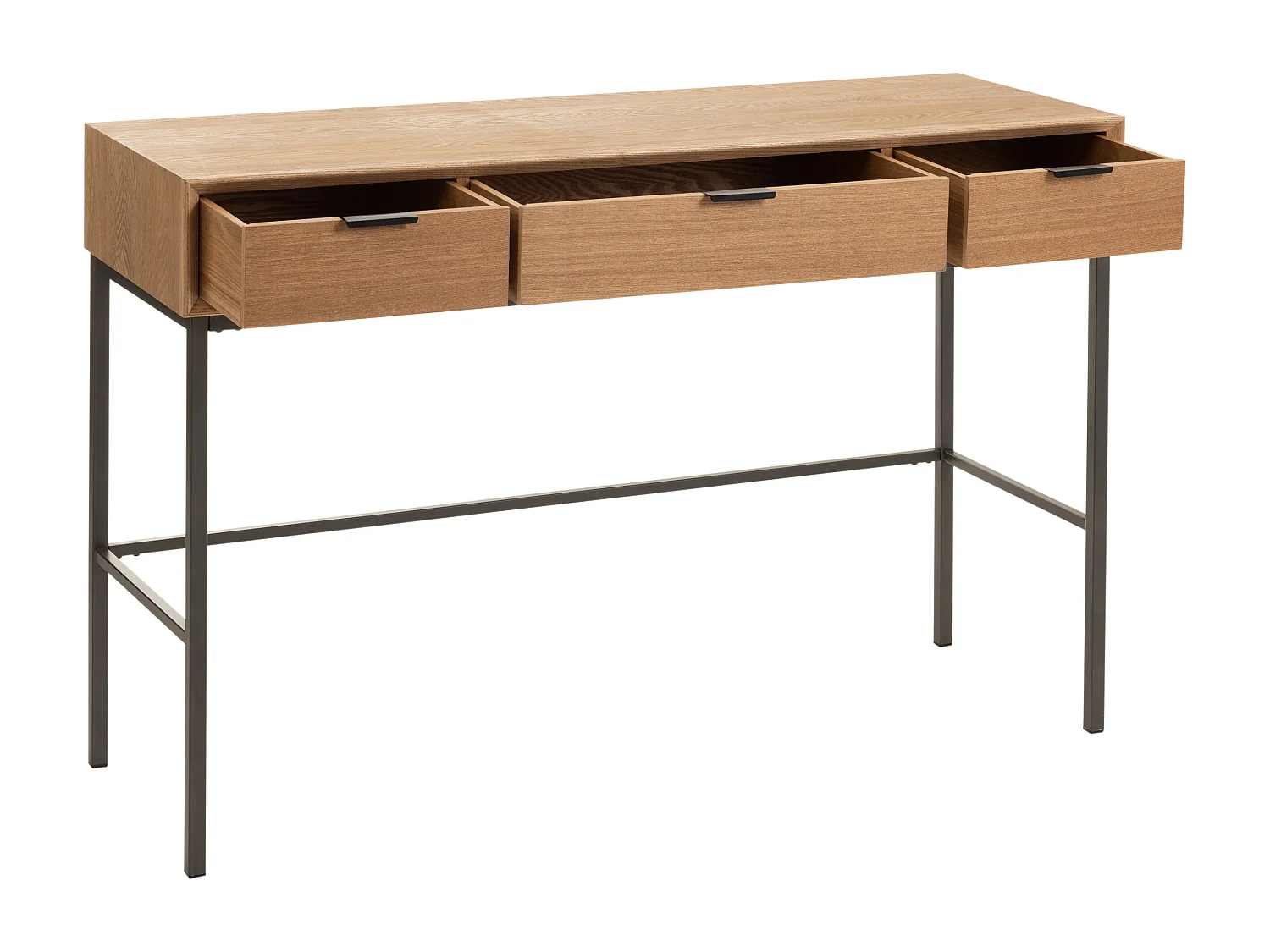 Consola de madera natural 3 cajones Amel L 120 cm