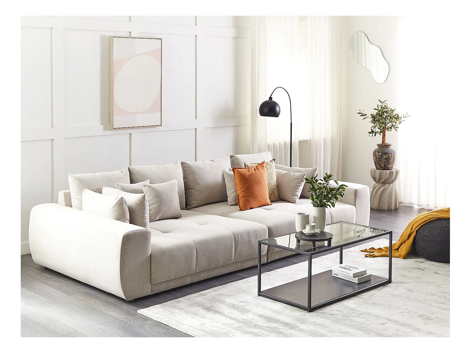 Canapé 4 places TORPO Tissu Beige