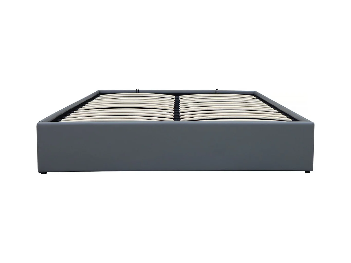 Lit double en PVC avec coffre "Ava" - 140 x 190 cm - Gris