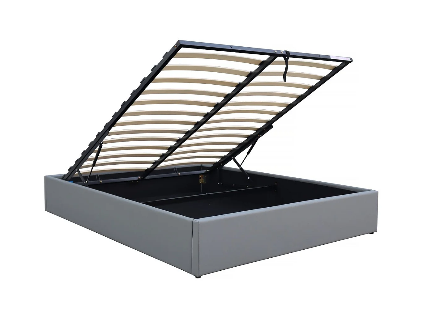 Letto matrimoniale in PVC "Ava" con contenitore - 140 x 190 cm - Grigio
