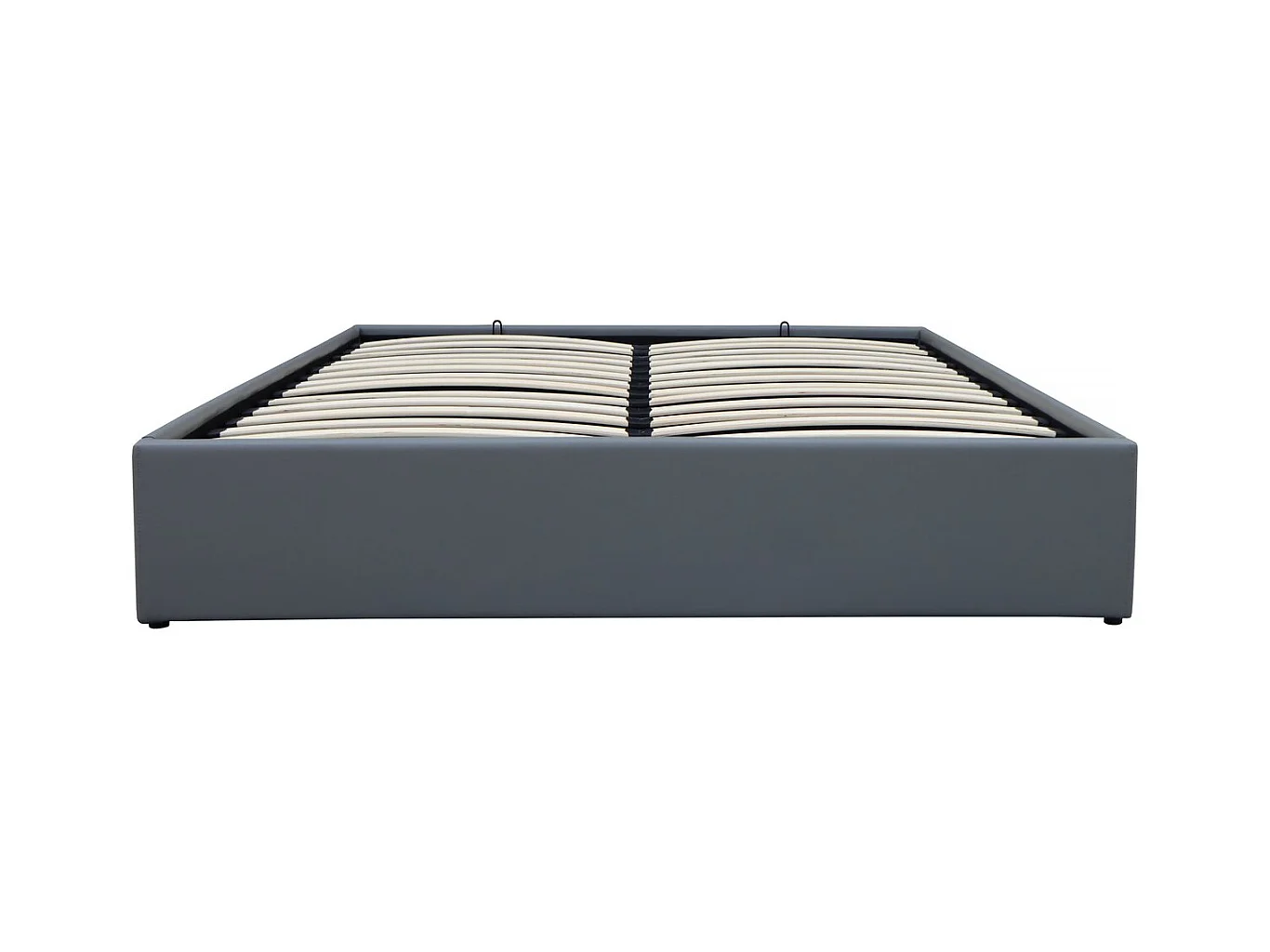 Lit double en PVC avec coffre "Ava" - 160 x 200 cm - Gris