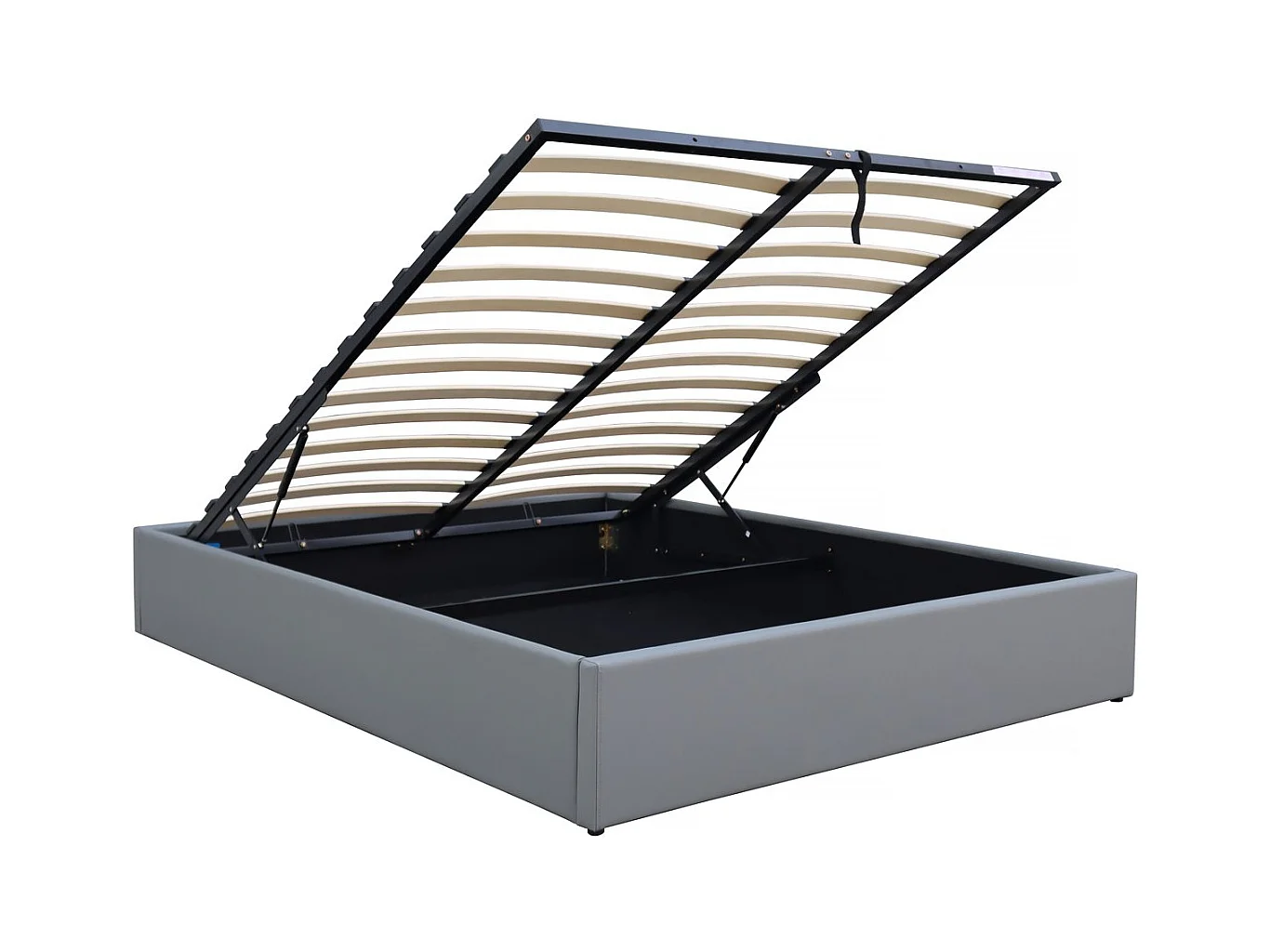 Doppelbett aus PVC mit Bettkasten "Ava" - 160 x 200 cm - Grau